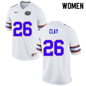 Women's Florida Gators #26 Robert Clay NCAA Nike White Authentic Stitched College Football Jersey HFQ6562LO